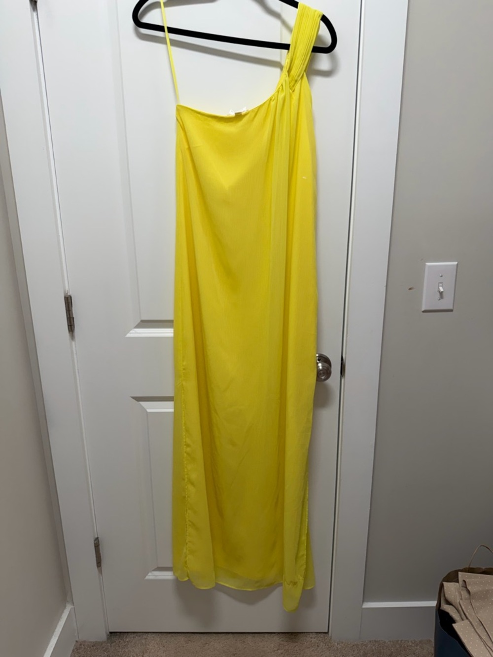 Pomander Place Bright Yellow One-Shoulder Maxi Dress